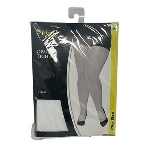Spirit Opaque Tights Womens 1X White Plus Size Halloween Costume Accessory